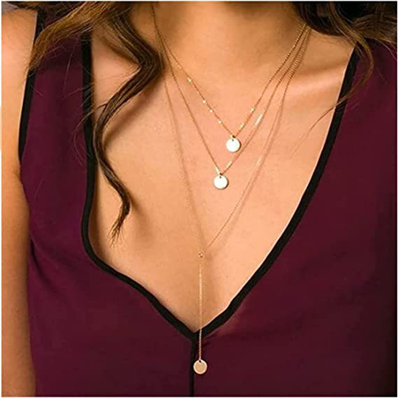Fashion Layered Long Coin Sweater Chain Necklaces