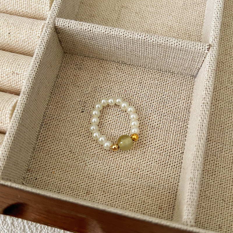 Beads Niche Design Advanced Finger Light Luxury Rings
