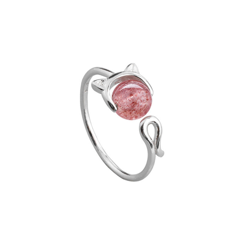 Women's Distressed Thai Sier Anxiety Three-ring Smart Index Rings