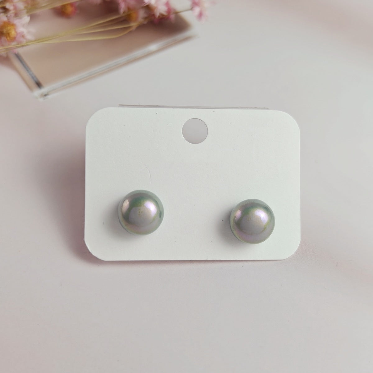 Women's Pearl White Champagne Vintage Steamed Bread Earrings