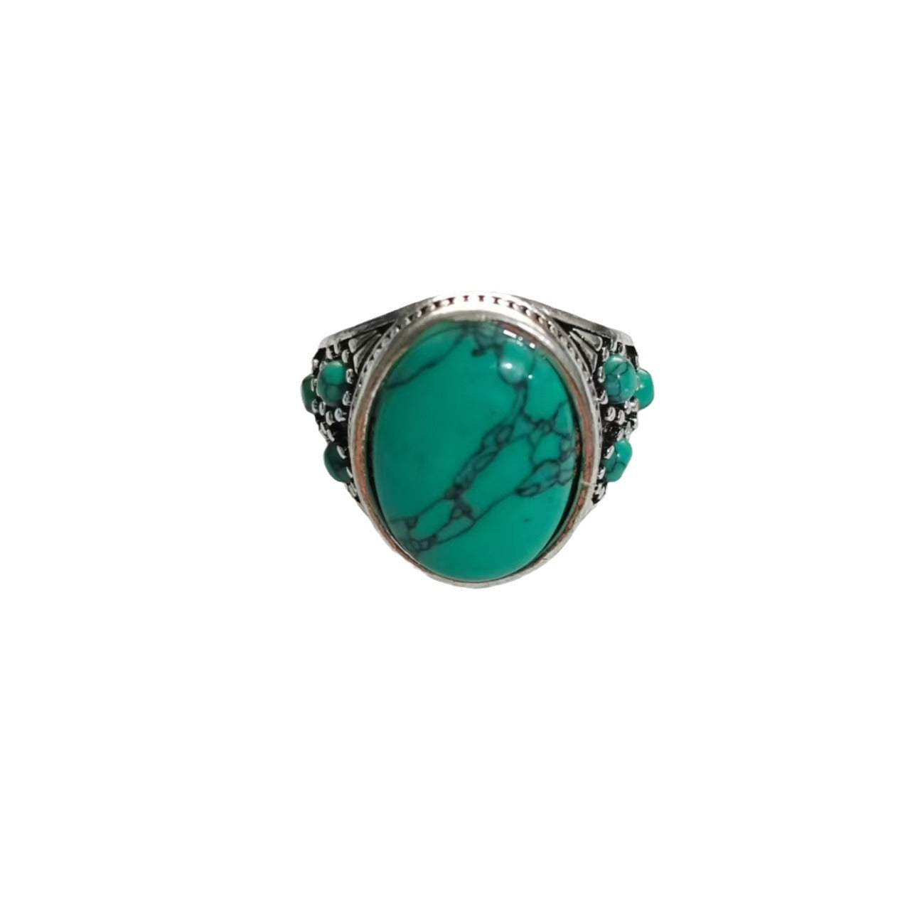 Unisex Imitation Turquoise Open Adjustable Ornament Rings