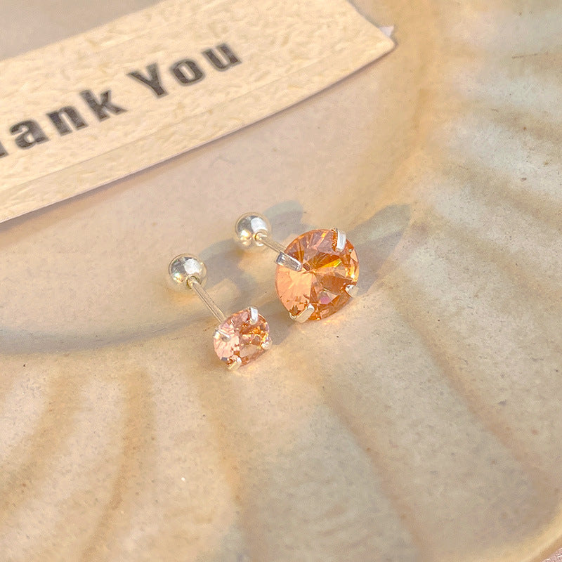 Colorful Zircon Female Crystals High-grade Ear Earrings