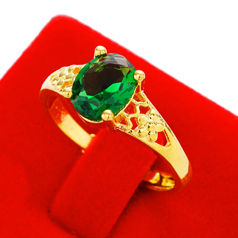 Women's Imitation Diamond Colored Gemstone No Color Rings