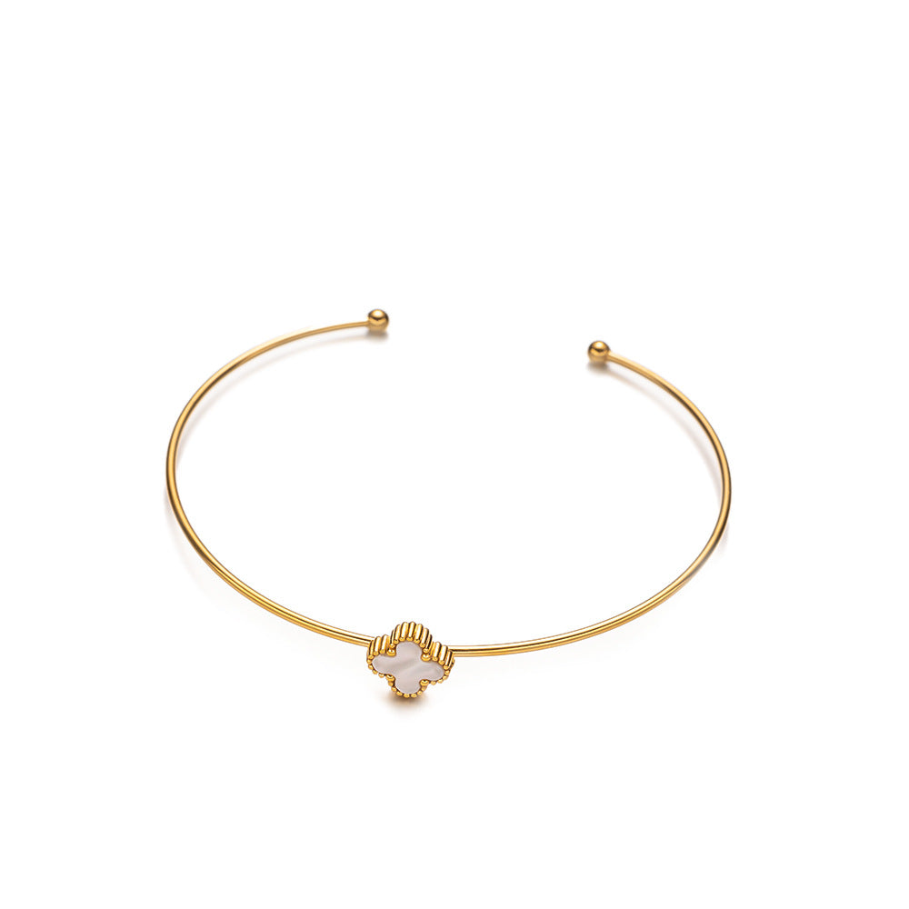 Women's Fashion Clover Titanium Steel Korean Style Hand Bracelets