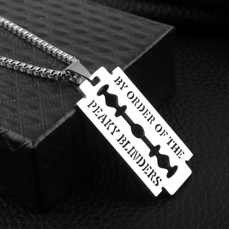 Peaky Blinder Razor Party Stainless Steel Necklaces