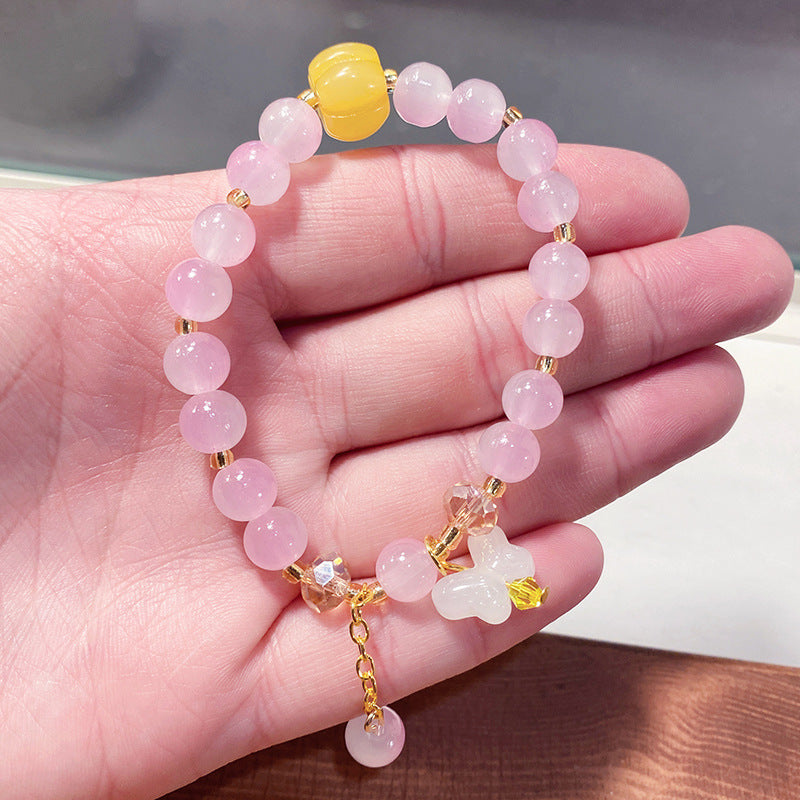 Children's Butterfly String Beads Cute Glaze Niche Bracelets