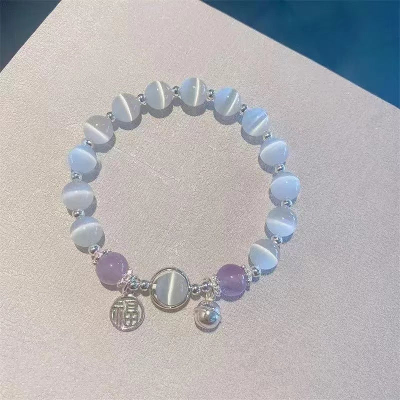 Imitation Opal Female Design Gray Moonstone Bracelets