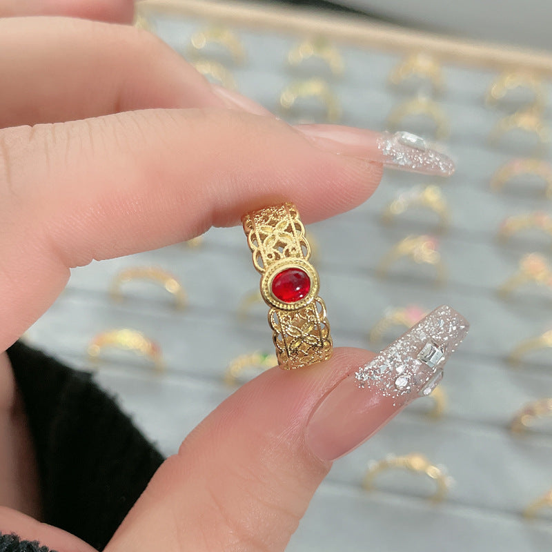 Flower Fashion Personalized Opening Adjustable Index Finger Rings