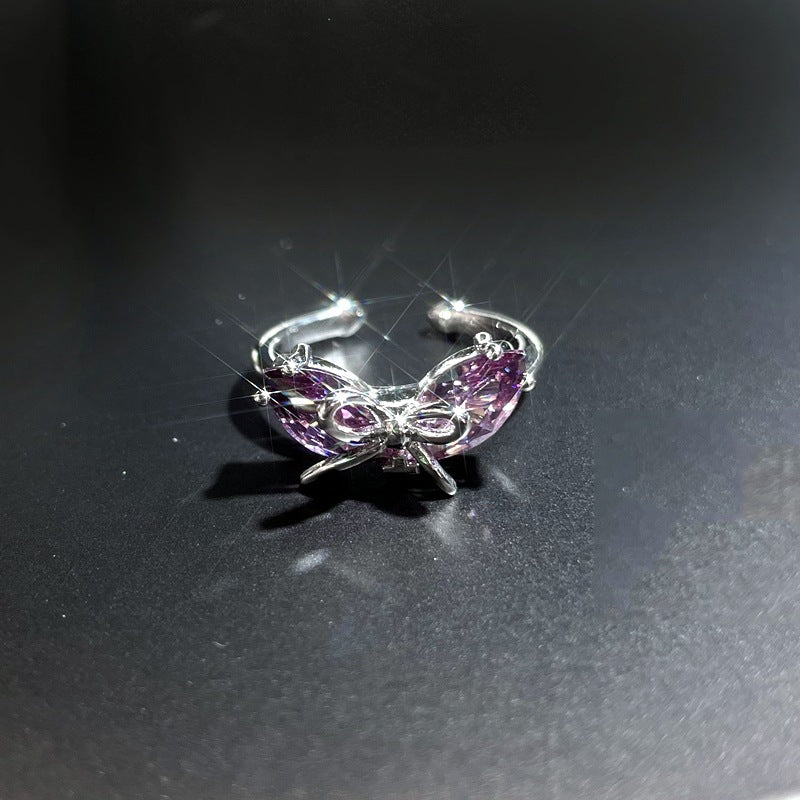 Star Purple Diamond Zircon Series Open Female Affordable Rings
