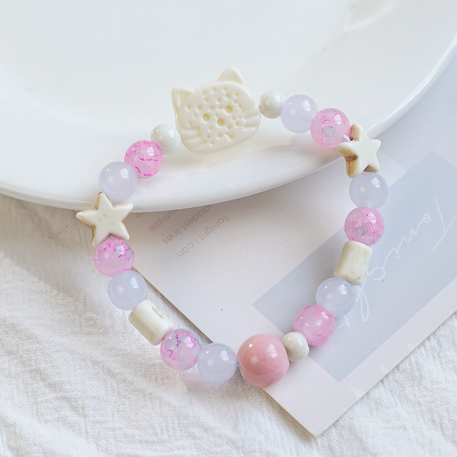 Ceramic High-grade Biscuit Cat Series Design Bracelets