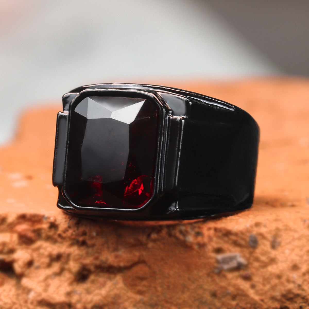 Men's Ruby Fashion Ornament Punk Hip Hop Rings
