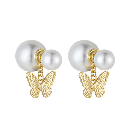 Pearl Butterfly Special Interest Light Luxury Earrings