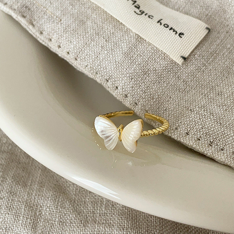 Sweet Cute Color Butterfly Opening Collection Female Personality Rings