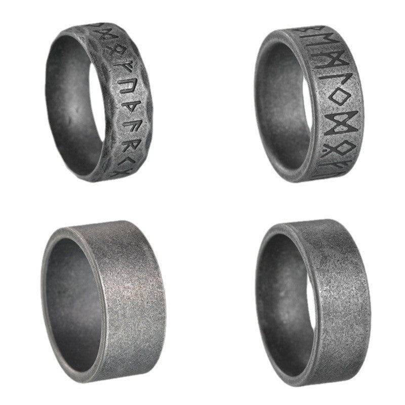 Men's Ancient Sier Accessories Old Titanium Steel Rings