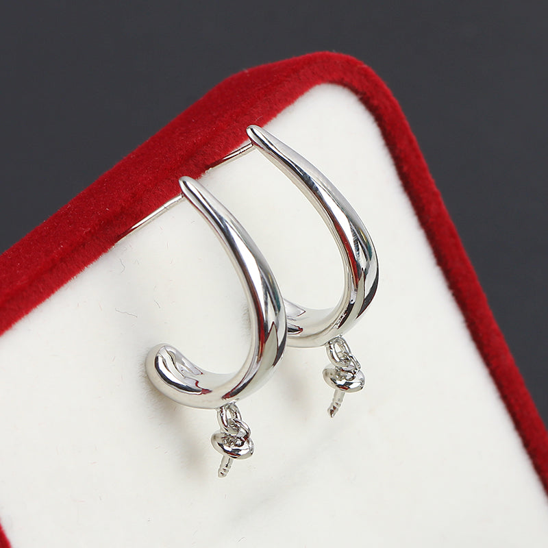 Women's Simple Glossy Pearl Gilded Eardrop Frame Earrings