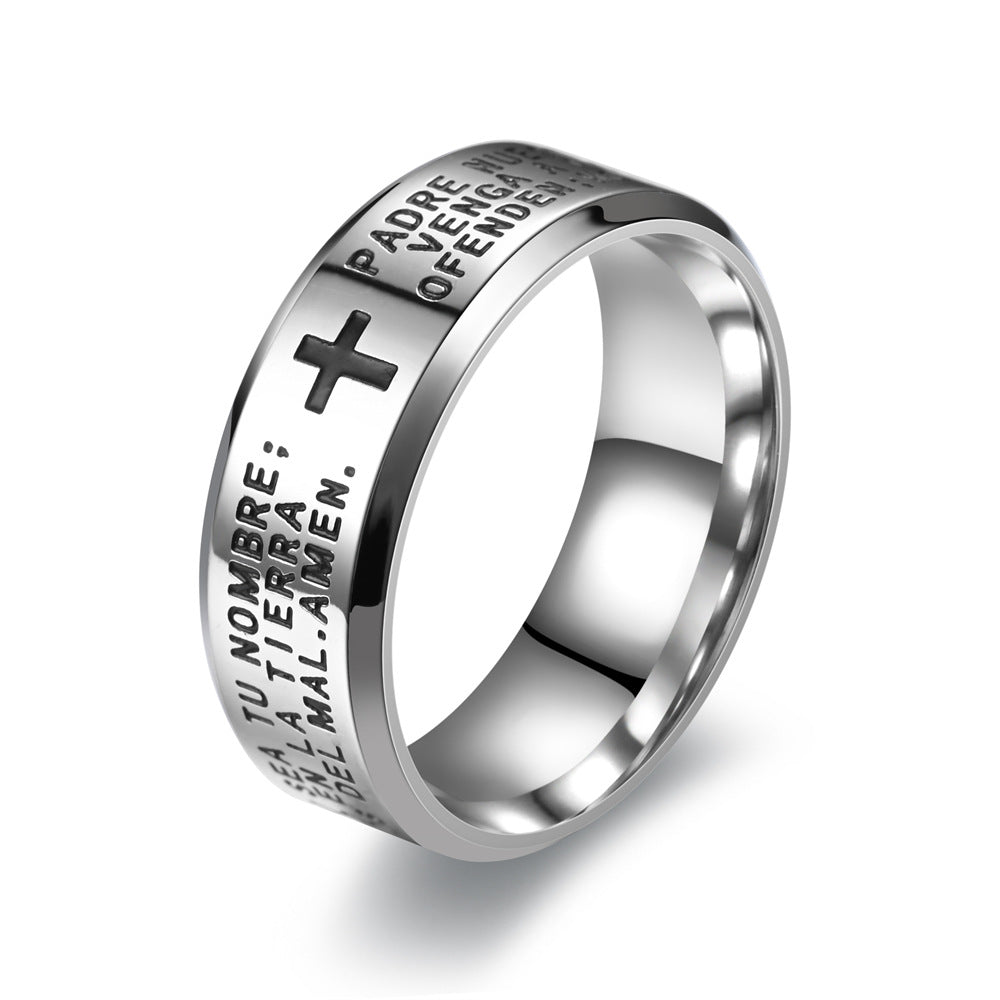 Men's Rotating Decompression Cross Titanium Steel Stainless Rings