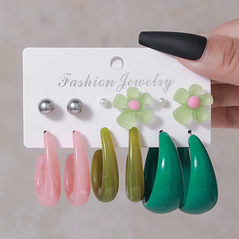 Women's Korean Style Leopard Print Acrylic Type Earrings