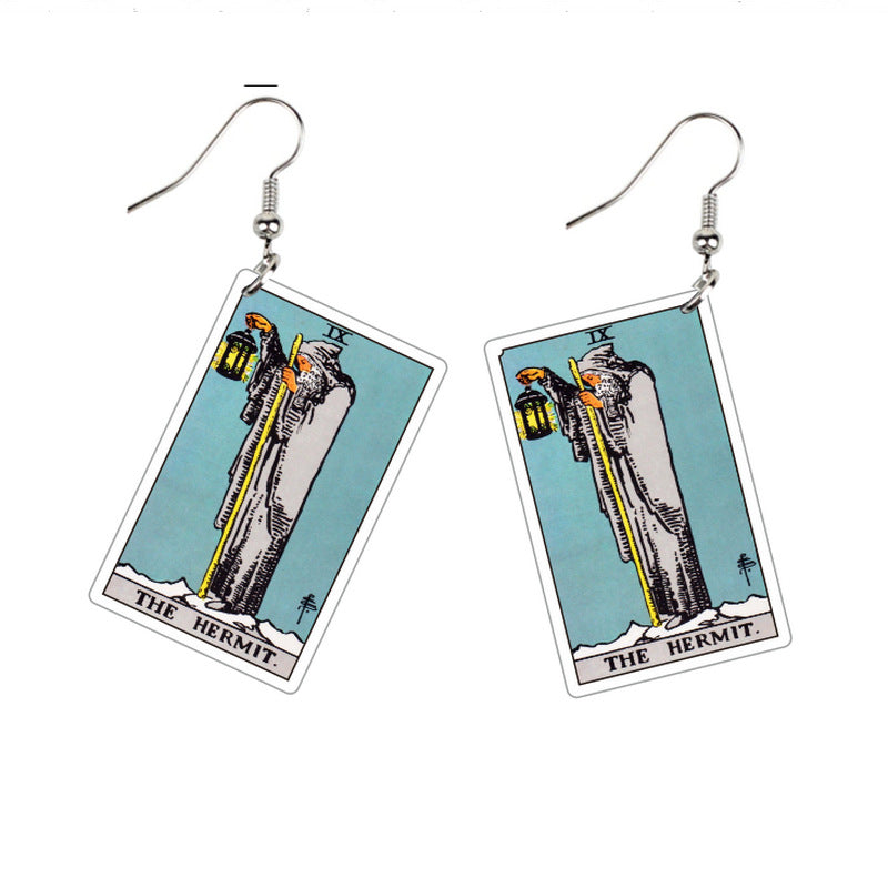 Acrylic Printing Double-sided Vintage Tarot Designer Earrings