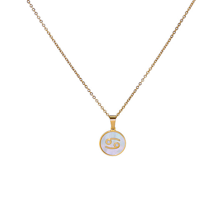 Women's Constellation White Sea Shell Stainless Steel Pendants