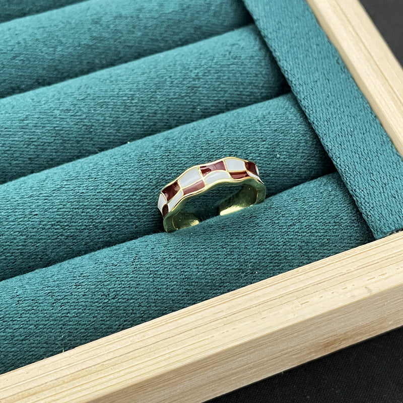 Butterfly Flower Light Luxury Enamel Drip Rings