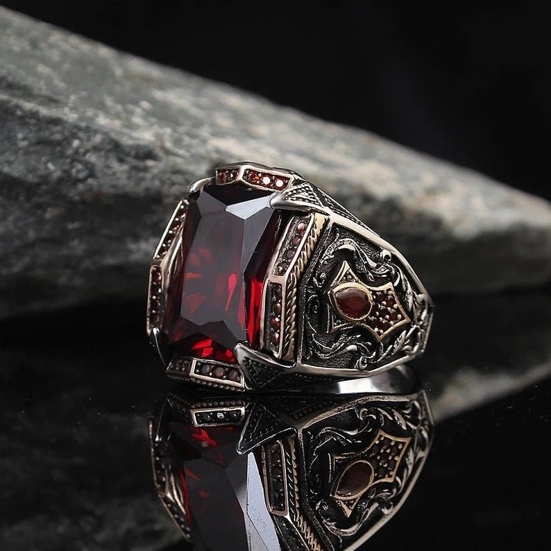 Men's Vintage Punk Style Alloy Hand Jewelry Rings