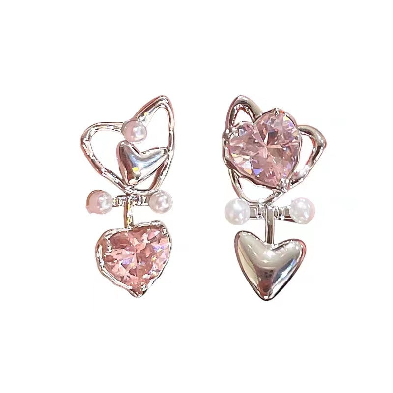 High-grade Female Niche Vintage Pearl Flower Elegant Earrings