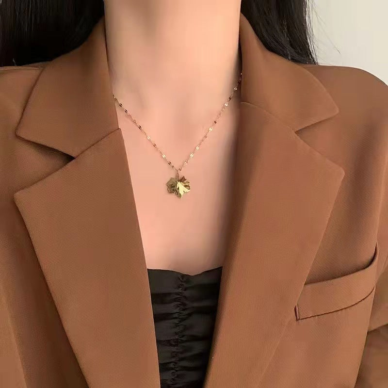 Shaped Korean Simple No Color Fading Clavicle Necklaces