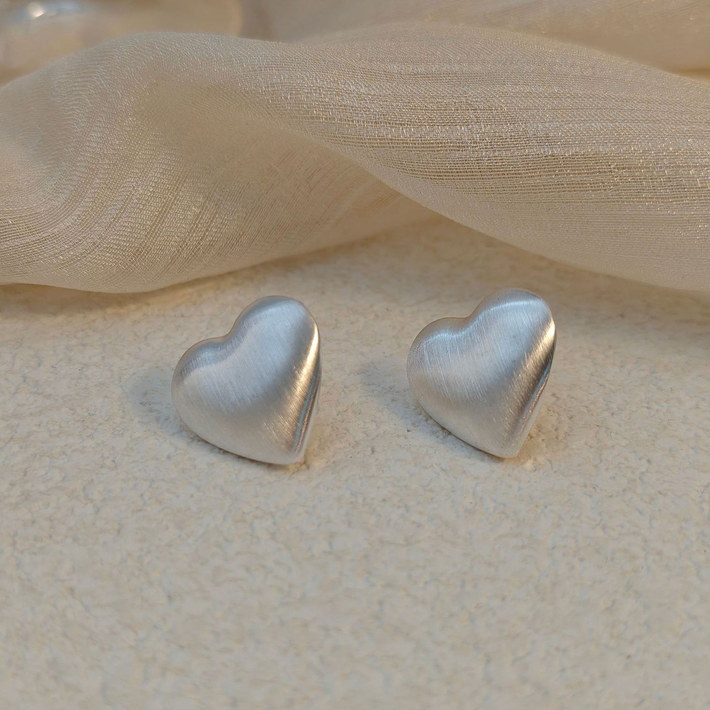 Brushed Square Love Heart Personality Geometry Ear Fashion Earrings