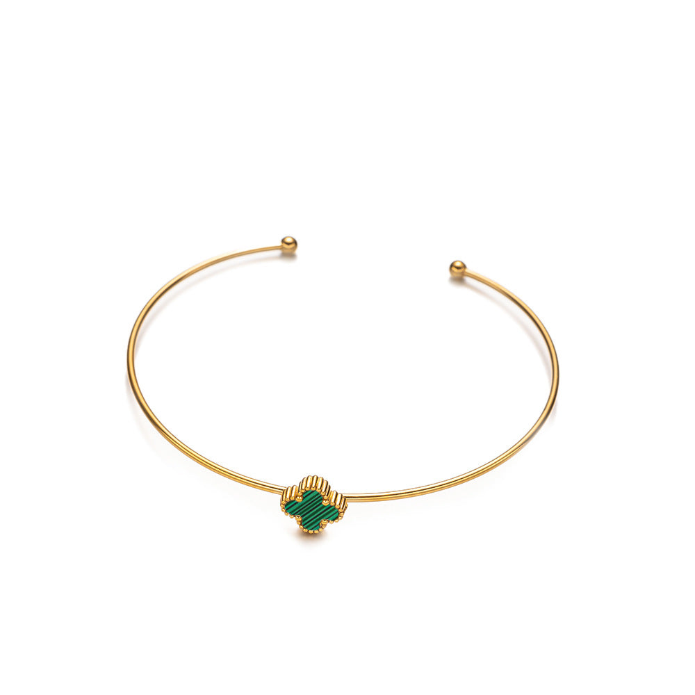 Women's Fashion Clover Titanium Steel Korean Style Hand Bracelets