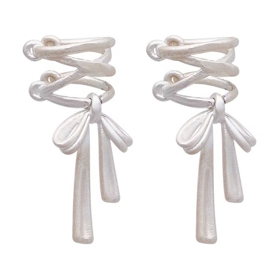 Women's Fresh Bow Ribbon Ear Bone Clip Earrings