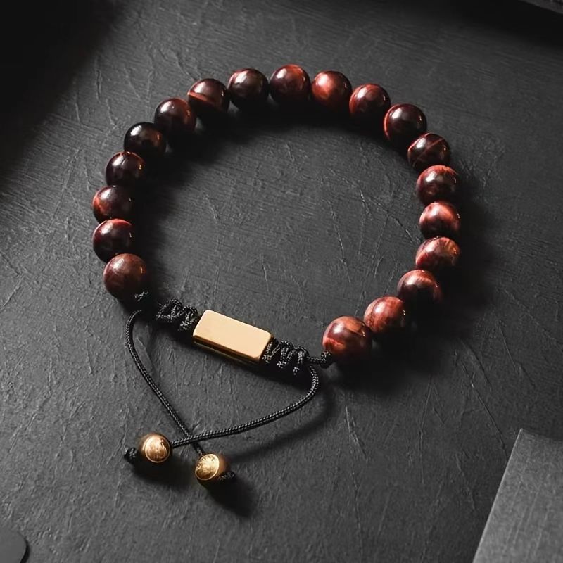 Amethyst Tiger Eye Elastic Rose Stone Agate Bracelets