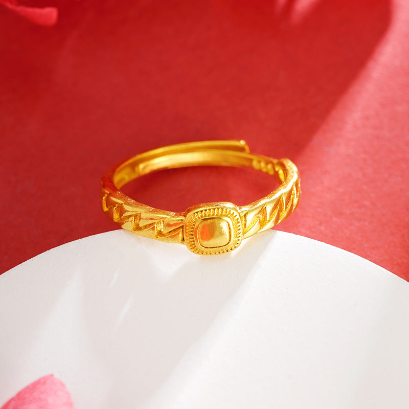 Light Luxury Design Real Bronze Open Rings