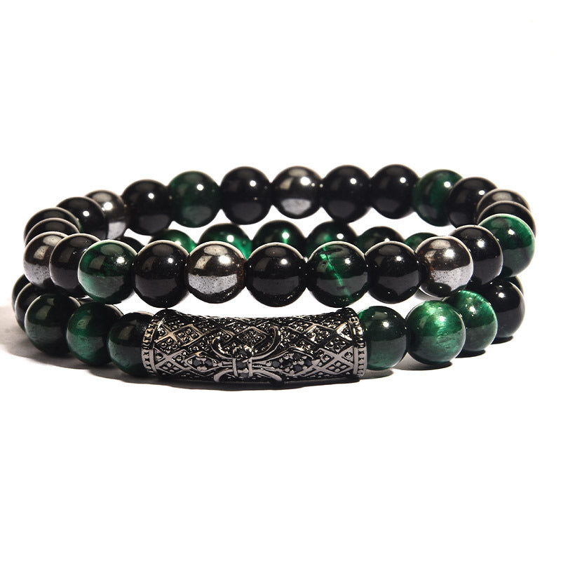 Men's Micro Inlay Ball Elbow With Diamond Bracelets
