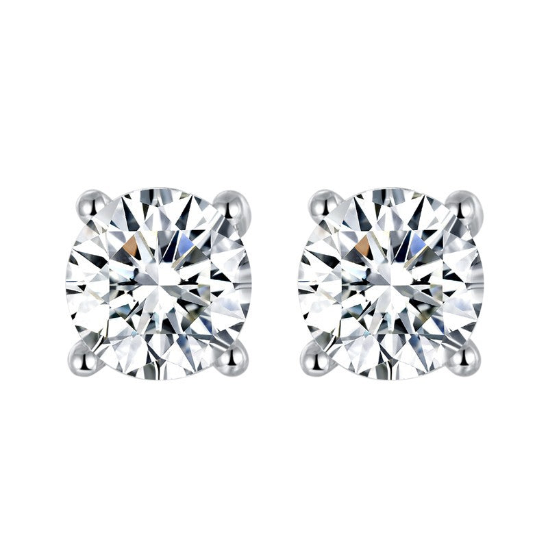 Women's Sterling Sier Zircon Simple Temperamental Mini Earrings