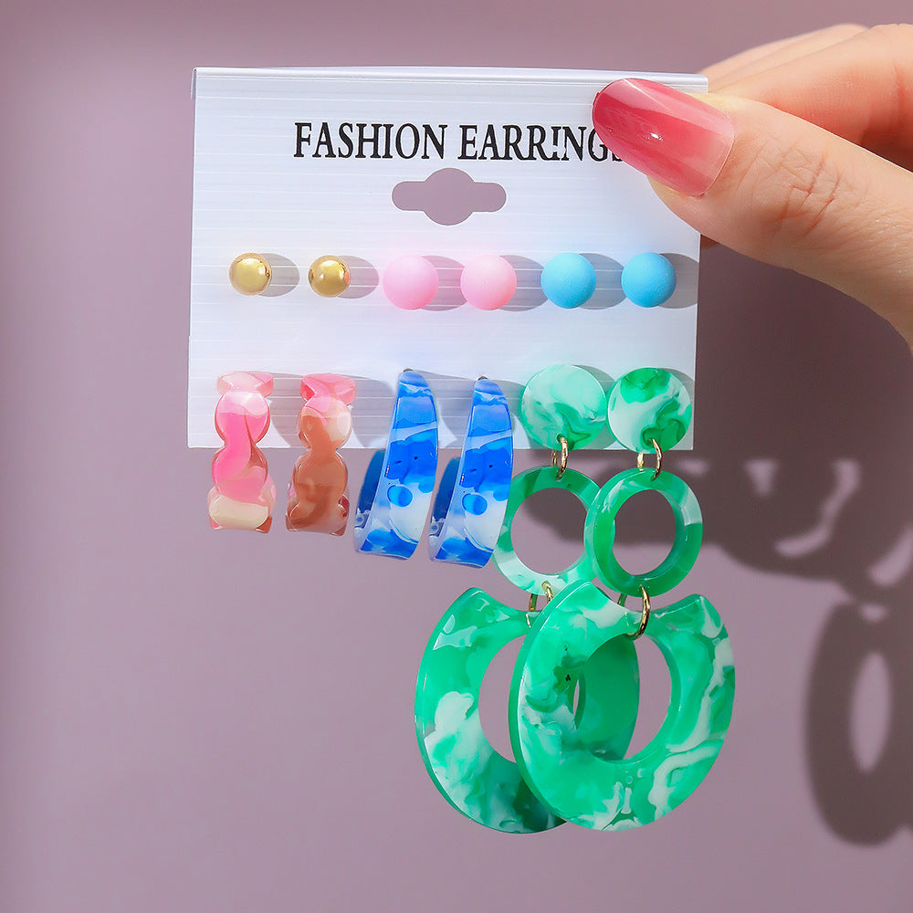 Female Niche High-grade Geometric Resin Light Earrings
