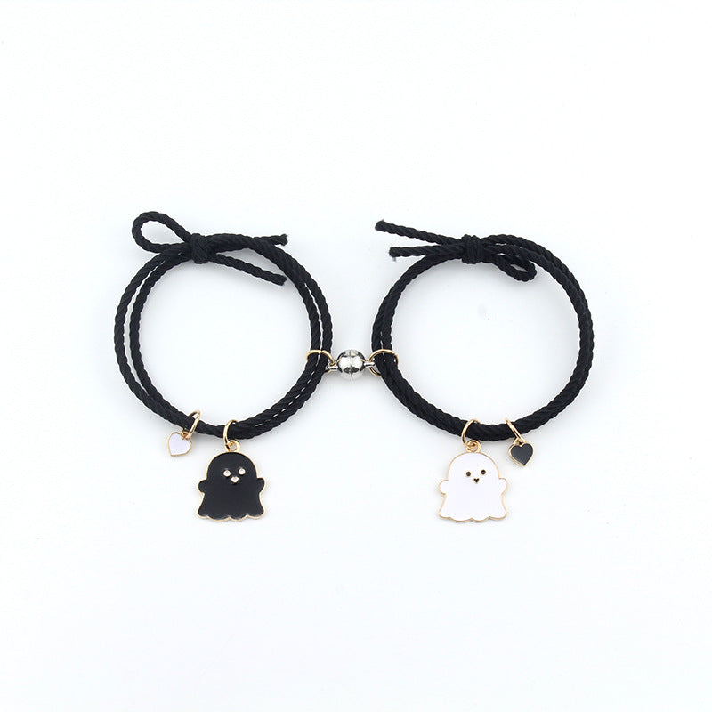 Love Heart Magnetic Couple Girlfriends Pair Of Suction Small Bracelets