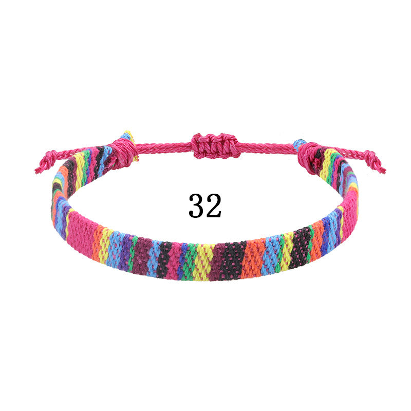 Style Cotton Linen Woven Fabric Carrying Bracelets