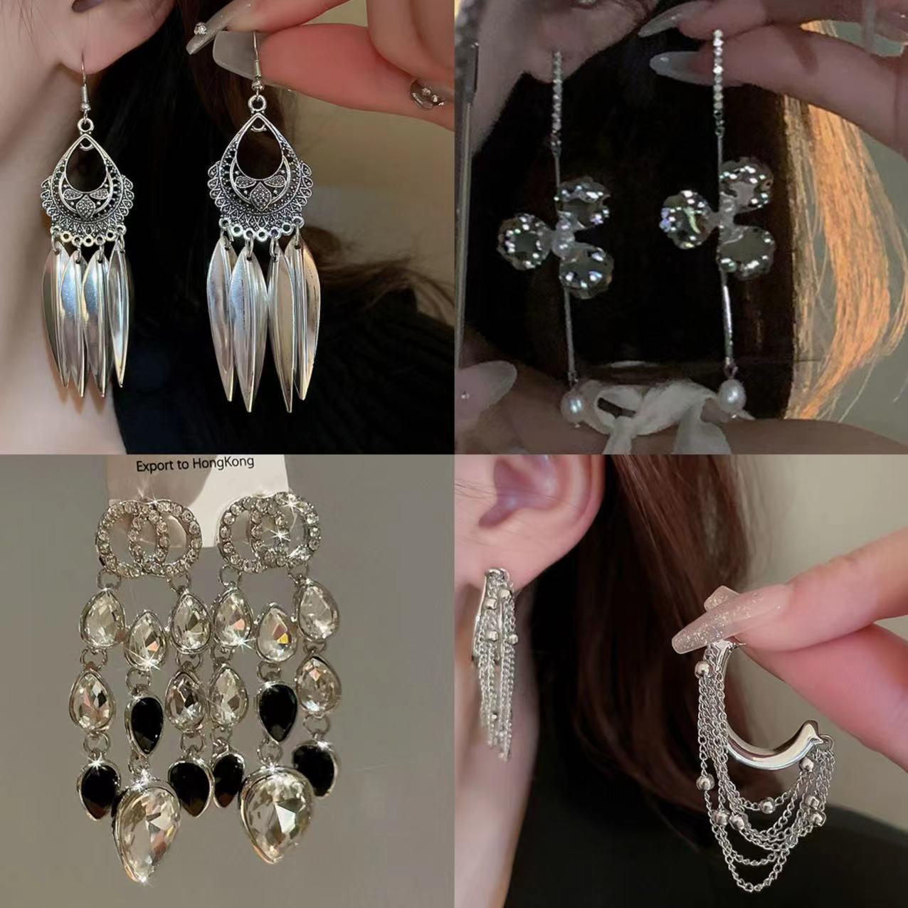 Oval Tassel Minority Fashion Frosty Style Temperament Entry Earrings