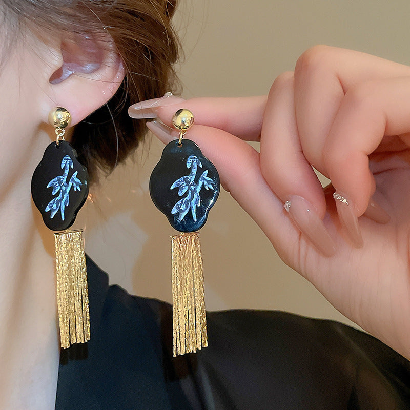 Women's Chinese Style Series Fan Han Clothing Earrings