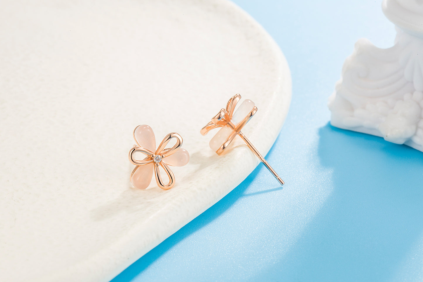 Women's Opal Stone Ear Trendy Small Flowers Rings