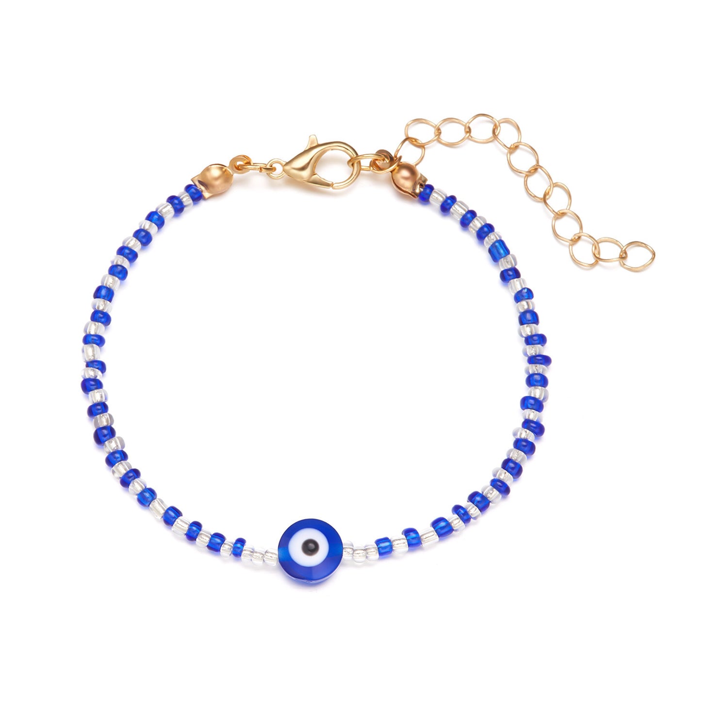 Devil's Eye Blue Eyes Transparent Bead Bracelets