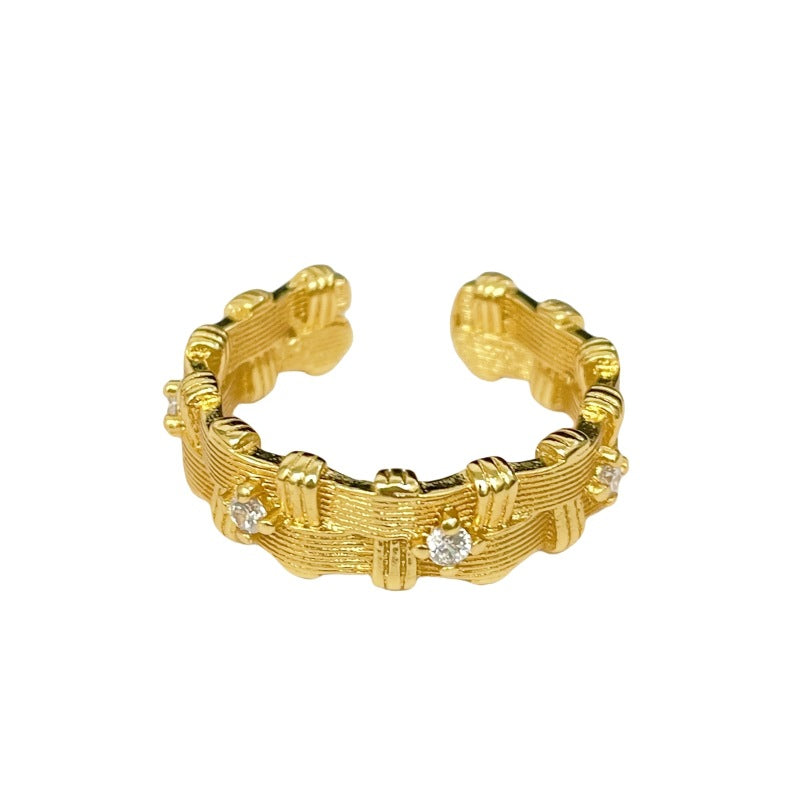 Twist Weave Ancient Brushed Open Personality Rings