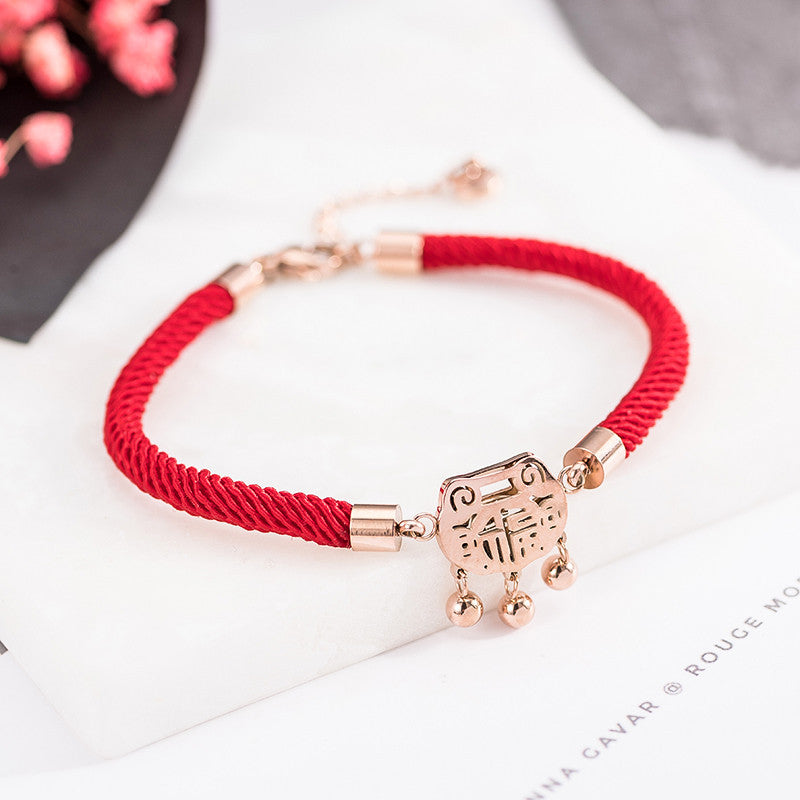 Women's Rose Plated Gold Money Bag Hand Bracelets