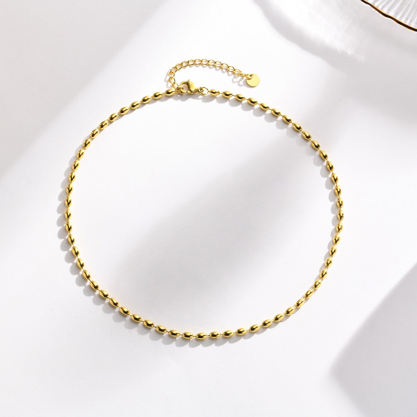 Women's Stainless Steel Beads Rugby Bead Simple Necklaces