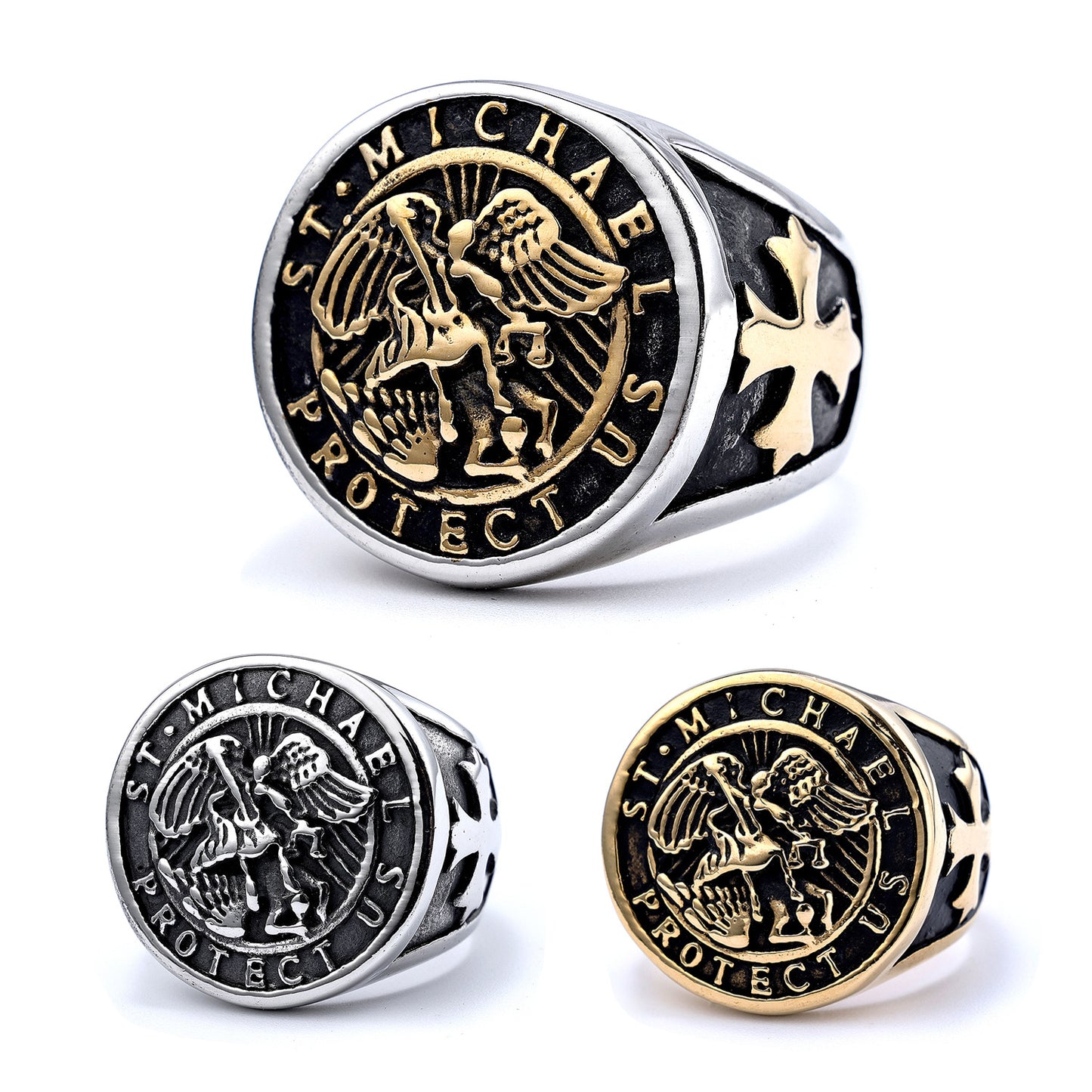 Men's Retro Archangel Titanium Steel Stainless Rings