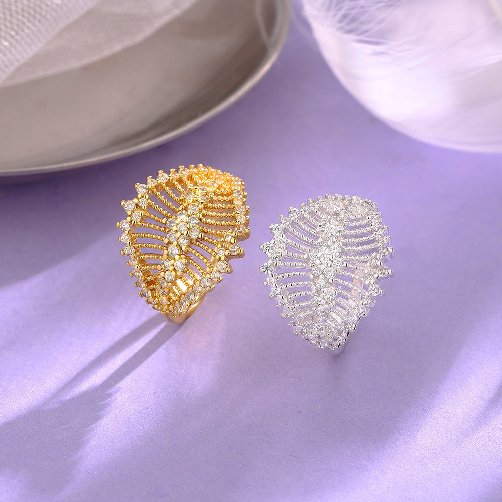 Color Special Interest Light Luxury Inlaid Rings