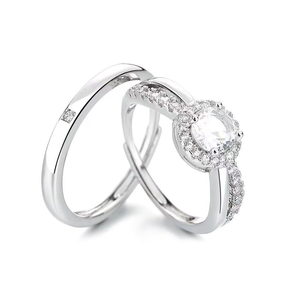 Women's & Men's Fan Home With Female Mobius Couple Fashion Simple Opening Rings