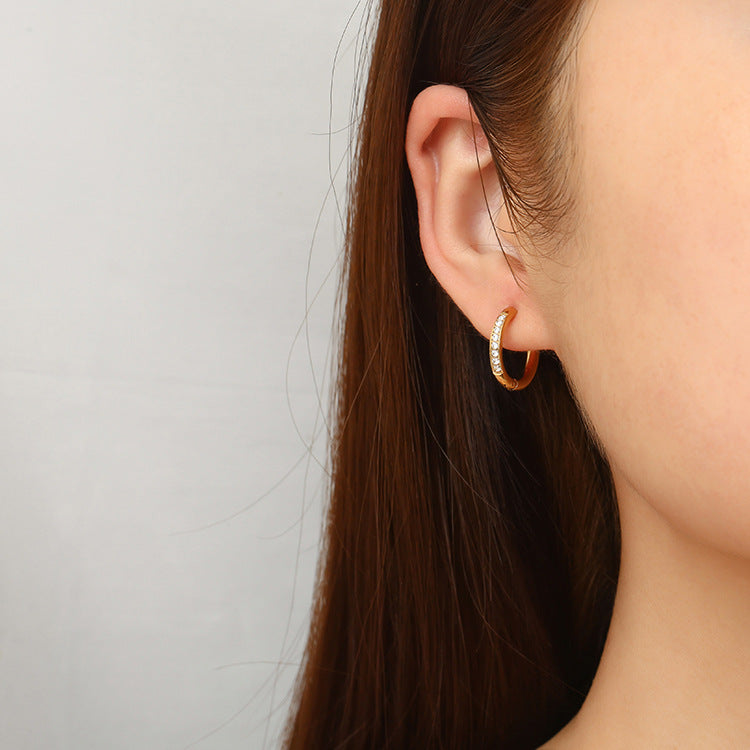 Women's Eardrop Rhinestone Fashion Simple Accessories Stainless Earrings