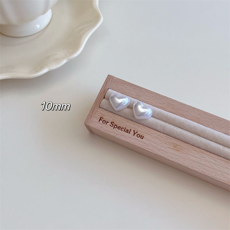 Elegant Heart Pearl Earings Set Mermaid Light Luxury High-grade Rings