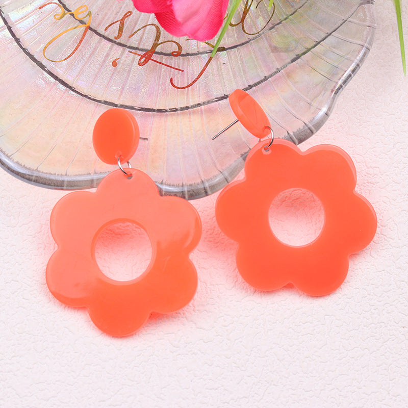 Women's Cutout Acrylic Fashion Simple Style Sweet Earrings